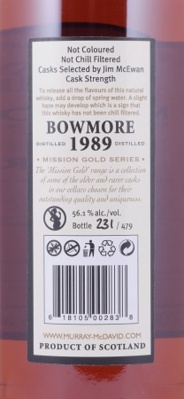 Bowmore 1989 21 Years Sherry Cask Murray McDavid Mission Gold Islay Single Malt Scotch Whisky 56,1%