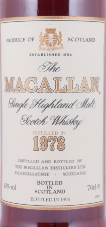 Macallan 1978 18 Years Sherry Wood Highland Single Malt Scotch Whisky 43.0%