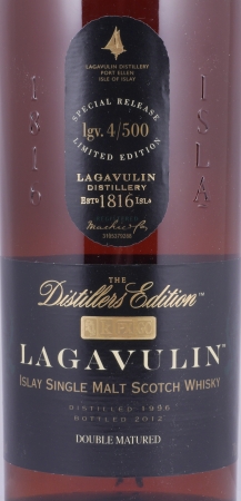 Lagavulin 1996 16 Years Distillers Edition 2012 Special Release lgv.4/500 Islay Single Malt Scotch Whisky 43.0%