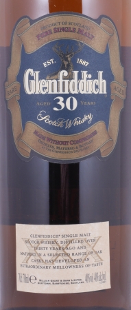 Glenfiddich 30 Years Release 2001 Speyside Pure Single Malt Scotch Whisky 40.0%