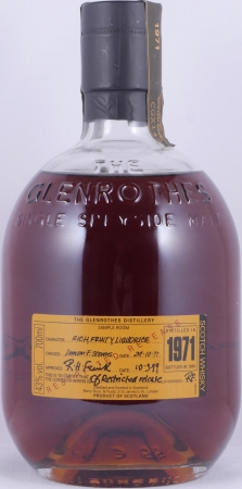 Glenrothes 1971 27 Years 1st Fill American Oak Sherry Cask Restricted Release Speyside Single Malt Scotch Whisky 43.0%