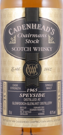 Glenfiddich 1965 35 Years Bourbon Hogshead Cadenheads Chairmans Stock Speyside Single Malt Scotch Whisky 49,1%