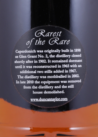 Caperdonich 1972 38 Years Oak Cask No. 7440 Duncan Taylor Rarest of the Rare Speyside Single Malt Scotch Whisky 53.6%