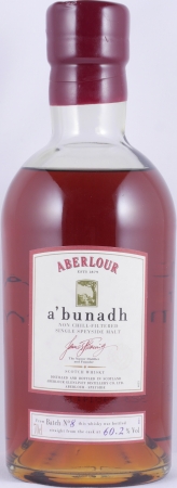 Aberlour A bunadh Batch No. 8 Oloroso Sherry Butts Speyside Single Malt Scotch Whisky Cask Strength 60.2%