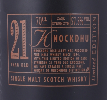 Knockdhu 21 Years Limited Edition 1999 Highland Single Malt Scotch Whisky Cask Strength 57,5%