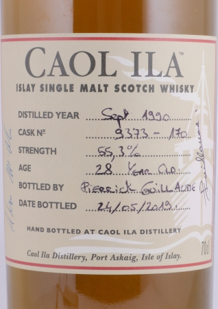 Caol Ila 1990 28 Years Refill American Oak Bourbon Barrel Cask No. 9373 Feis Ile 2019 Limited Edition Islay Single Malt Scotch Whisky 55,3%