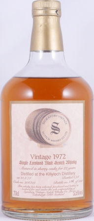 Killyloch 1972 22 Years Sherry Cask No. 206413 Signatory Vintage Dumpy Bottle Lowland Single Malt Scotch Whisky 52.6%