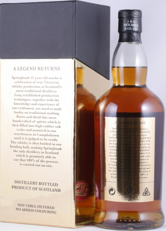 Springbank 21 Years A Legend Returns Limited Edition 2013 Bourbon and Sherry Casks Campbeltown Single Malt Scotch Whisky 46,0%