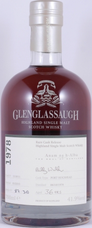 Glenglassaugh 1978 36 Years Port Hogshead Cask No. 1118/11 Highland Single Malt Scotch Whisky 41,9%