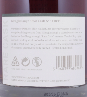 Glenglassaugh 1978 36 Years Port Hogshead Cask No. 1118/11 Highland Single Malt Scotch Whisky 41,9%