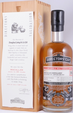 Macallan 1977 35 Years Refill Hogshead Cask No. DL 8682 Douglas Laing Directors Cut Speyside Single Malt Scotch Whisky 45.6%