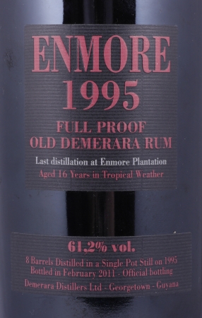 Enmore 1995 16 Years ELCR Casks #7104-7111 Velier Full Proof Old Demerara Rum 61.2%