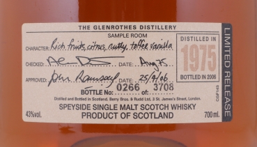 Glenrothes 1975 30 Years Vintage Limited Edition Speyside Single Malt Scotch Whisky 43,0%