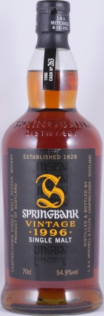 Springbank 1996 13 Years Fino Sherry Cask No. 263 Campbeltown Single Malt Scotch Whisky Cask Strength 54.9%