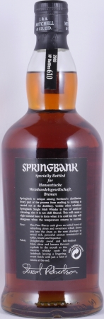 Springbank 1996 13 Years Fino Sherry Cask No. 263 Campbeltown Single Malt Scotch Whisky Cask Strength 54.9%