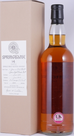 Springbank Society 1998 14 Years Port Butt + Refill Bourbon Butt Campbeltown Single Malt Scotch Whisky 55.7%