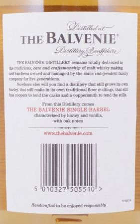 Balvenie 1995 15 Years Oak Cask No. 9369 Single Barrel Highland Single Malt Scotch Whisky 47,8%