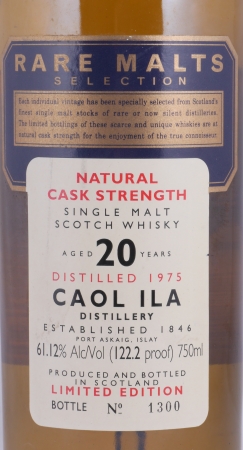 Caol Ila 1975 20 Years Rare Malts Selection Limited Edition Islay Single Malt Scotch Whisky Cask Strength 61.12% / 122.2 Proof