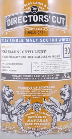 Port Ellen 1983 30 Years Refill Hogshead Cask No. 10124 Douglas Laing Directors Cut Islay Single Malt Scotch Whisky 53.5%