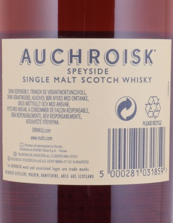 Auchroisk 30 Years American and European Oak Casks Special Release 2012 Speyside Single Malt Scotch Whisky Cask Strength 54.7%