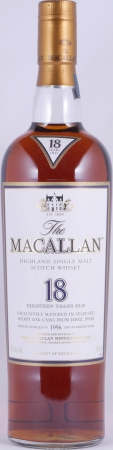 Macallan 1996 18 Years Sherry Oak Highland Single Malt Scotch Whisky 750ml Edrington Americas NY 43,0%