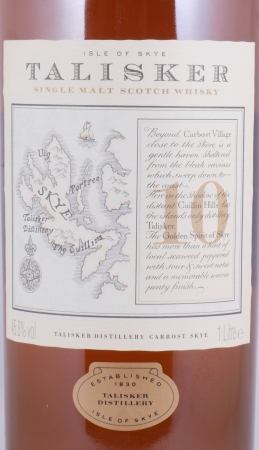 Talisker 10 Years Map Label Classic Malts Isle of Skye Single Malt Scotch Whisky 45.8% 1.0 L