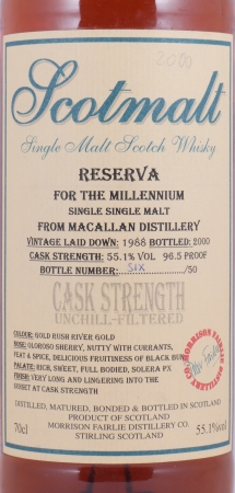 Macallan 1988 12 Years Oloroso Sherry Cask Scotmalt Reserva for the Millennium Highland Single Malt Scotch Whisky 55,1%