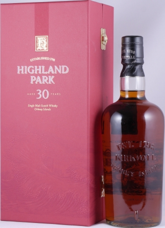 Highland Park 30 Years Glass Printed Label Red Box Orkney Islands Single Malt Scotch Whisky 48,1%