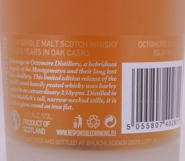 Bruichladdich 2009 5 Years Octomore Edition 06.3 Islay Barley - Lorgba Field Islay Single Malt Scotch Whisky 64.0%