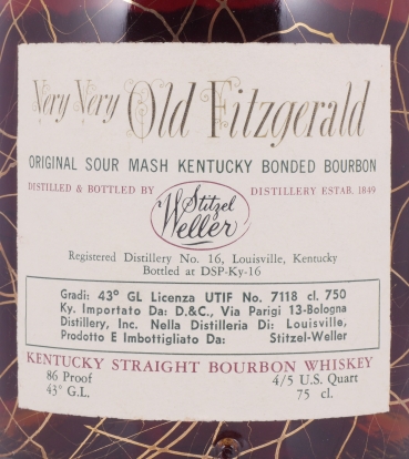 Very Very Old Fitzgerald 1957 12 Years A Collectors Item Stitzel-Weller Kentucky Straight Bourbon Whiskey 43.0%