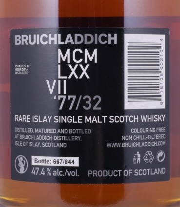 Bruichladdich 1977 MCMLXXVII DNA_2 Release 32 Years American Oak Bourbon Rare Islay Single Malt Scotch Whisky 47.4%