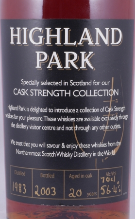 Highland Park 1983 20 Years Sherry Cask Distillery-only Single Cask Collection Orkney Islands Single Malt Scotch Whisky 56,4%