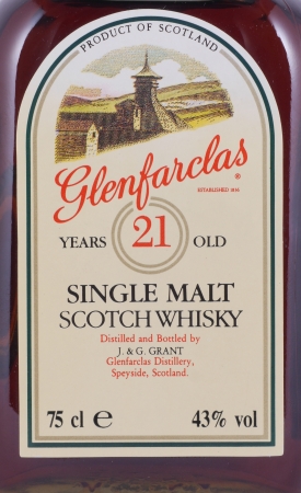 Glenfarclas 1980s 21 Years Sherry Casks 75cl Dumpy Square Bottle Highland Single Malt Scotch Whisky 43,0%