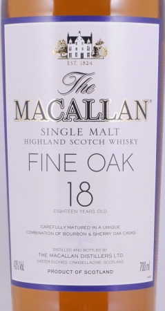 Macallan 18 Years Fine Oak Bourbon und Sherry Oak Casks Highland Single Malt Scotch Whisky 43,0%