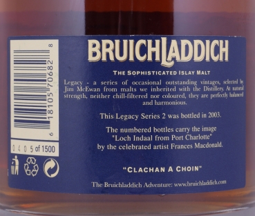 Bruichladdich Legacy Series Two 37 Years Islay Single Malt Scotch Whisky Cask Strength 41.8%