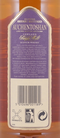 Auchentoshan 18 Years Oloroso Sherry Matured Limited Edition 2006 Bottling Lowland Single Malt Scotch Whisky 55.8%