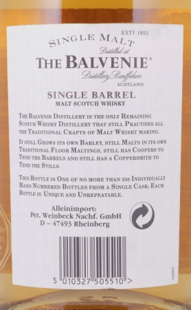 Balvenie 1979 15 Years Oak Cask No. 2436 Single Barrel Highland Single Malt Scotch Whisky 50,4%