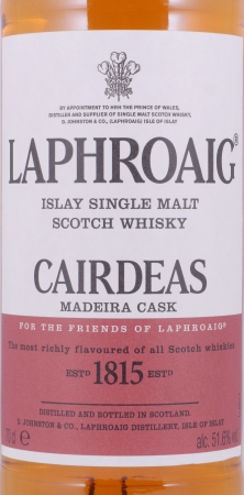 Laphroaig Cairdeas Madeira Cask Feis Ile 2016 Limited Edition Islay Single Malt Scotch Whisky Cask Strength 51.6%