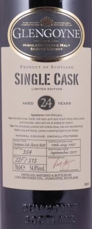 Glengoyne 1987 24 Years European Oak Sherry Butt Cask No. 354 Highland Single Malt Scotch Whisky 54,8%