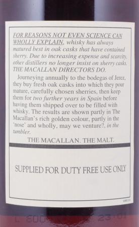 Macallan 1977 18 Years bottled in 1996 Sherry Wood Highland Single Malt Scotch Whisky 43.0%