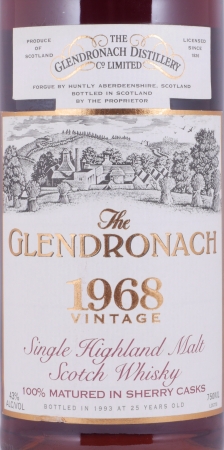 Glendronach 1968 25 Years Sherry Casks Highland Single Malt Scotch Whisky 43.0%