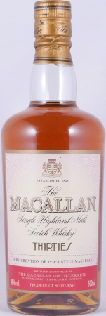 Macallan Thirties 1930s Limited Travel Range Highland Single Malt Scotch Whisky 40,0%