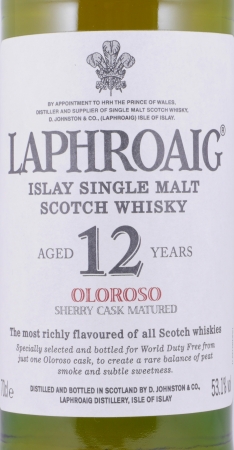 Laphroaig 12 Years Oloroso Sherry Cask World Duty Free 2007 Limited Edition Islay Single Malt Scotch Whisky 53,1%