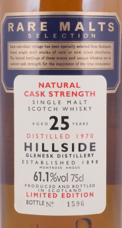 Hillside-Glenesk 1970 25 Years Diageo Rare Malts Selection Limited Edition Highland Single Malt Scotch Whisky 61,1%