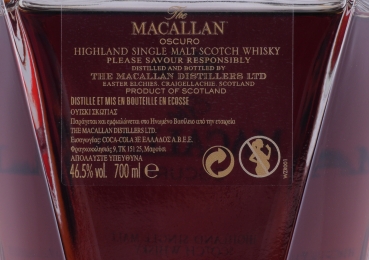 Macallan Oscuro Decanter Master Series The 1824 Collection Oloroso Sherry Oak Casks Highland Single Malt Scotch Whisky 46,5%