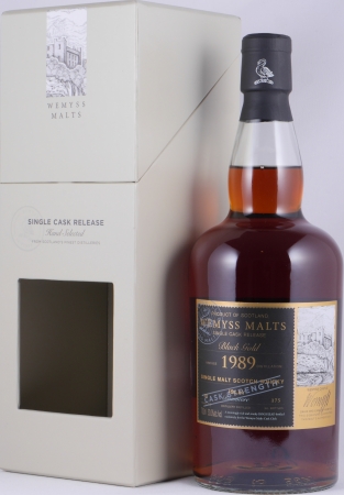 Bowmore 1989 30 Years Sherry Hogshead Wemyss Black Gold Limited Single Cask Islay Single Malt Scotch Whisky Cask Strength 50.0%