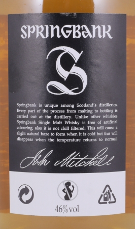 Springbank CV Release 2011 Black Label Campbeltown Single Malt Scotch Whisky 46.0%