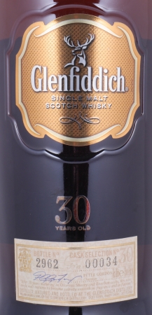 Glenfiddich 30 Years Cask Selection No. 00034 Release 2013 Speyside Single Malt Scotch Whisky Leather Box 43,0%