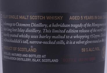 Bruichladdich 2005 5 Years Octomore Edition 03.1_152 Ochdamh-mor Bourbon Cask Islay Single Malt Scotch Whisky Cask Strength 59.0%