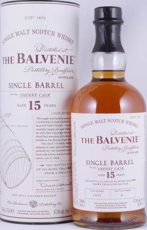 Balvenie 2005 15 Years Single Barrel European Oak Sherry Butt Cask No. 15651 Highland Single Malt Scotch Whisky 47.8%